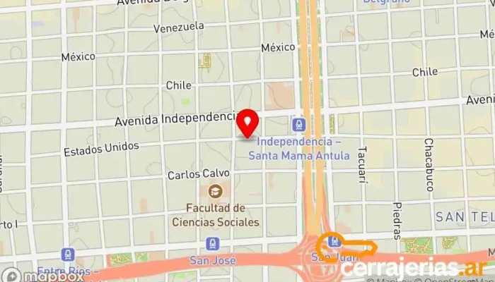 mapa de El Cerrajero del Barrio Cerrajero en Cdad. Autónoma de Buenos Aires