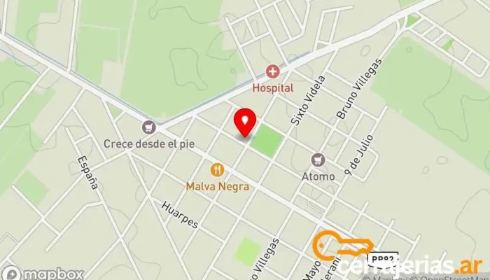 mapa de El Porvenir Restaurante en San Carlos