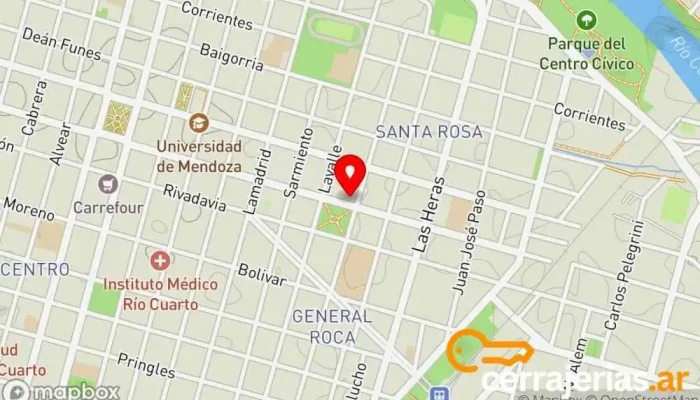 mapa de El Viejo Cooke Centro cultural en Río Cuarto