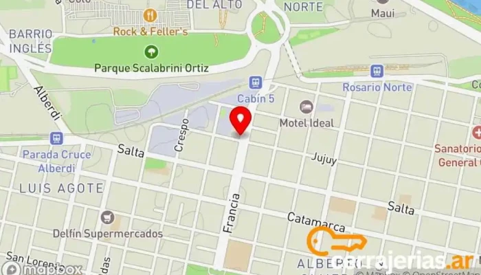 mapa de ES ELECTRICIDAD SZPIGA Proveedor de puertas en Rosario