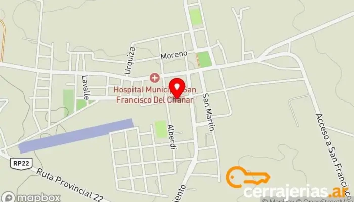 mapa de Estructuras Edhec - Tinglados Fábrica de puertas en San Francisco del Chañar