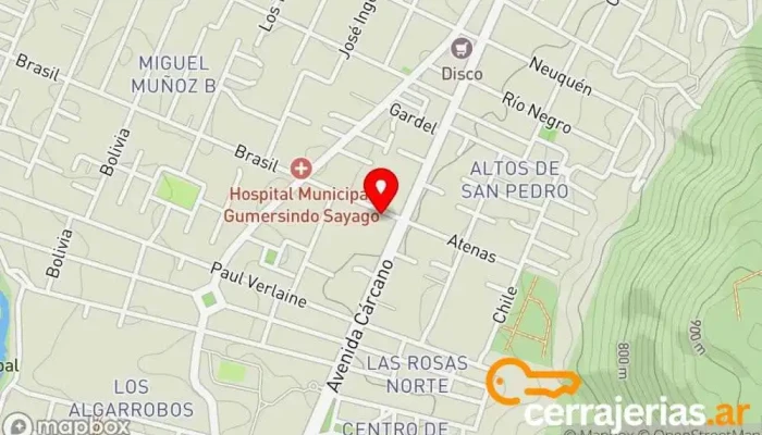 mapa de EXPERTO Construcción Inteligente Comercio, Tienda de materiales para la construcción, Establecimiento de depósito y venta, Establecimiento de venta de madera en Villa Carlos Paz