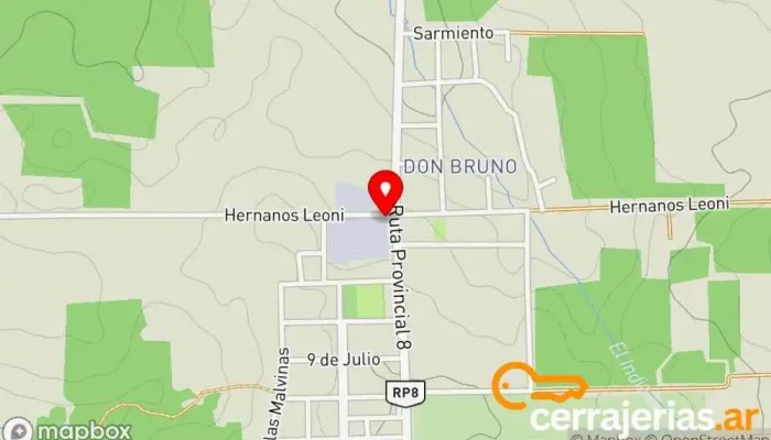 mapa de Fabrica de madera terciada y chapas Establecimiento de venta de madera en Puerto Leoni