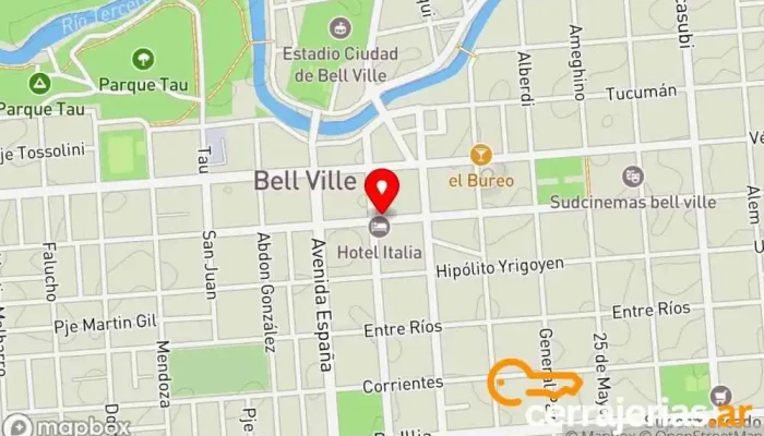 mapa de FERROBLE Aberturas de aluminio Carpintero en Bell Ville