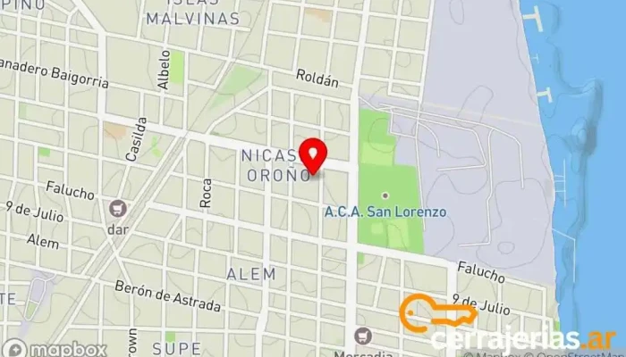 mapa de FORTINESI Aberturas Proveedor de puertas en San Lorenzo