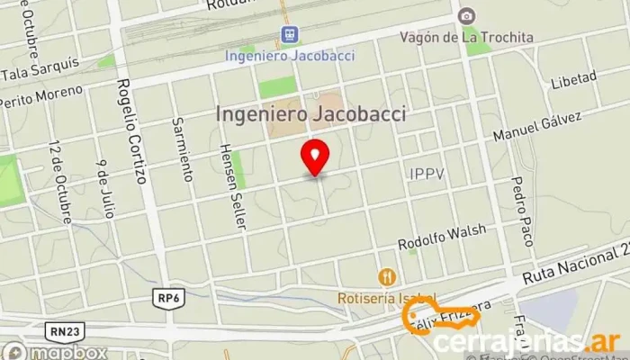 mapa de Franco Aberturas Tienda de materiales para la construcción en Ingeniero Jacobacci