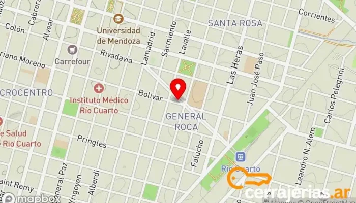 mapa de Franco Herrajes Comercio en Río Cuarto