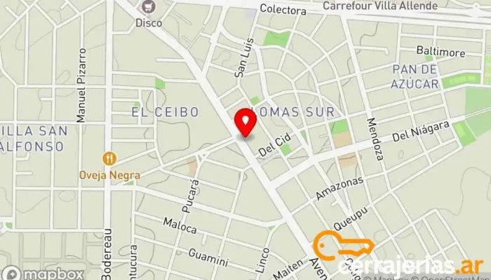 mapa de Fresno Negro Amoblamientos Fábrica de muebles en Villa Allende