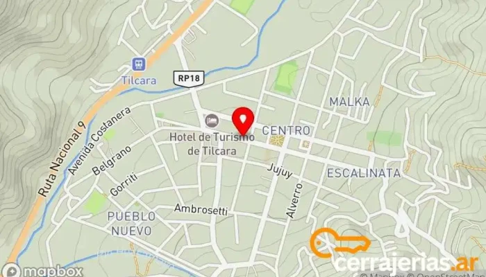 mapa de Gaia Suites Tilcara Hotel, Bed & Breakfast en Tilcara