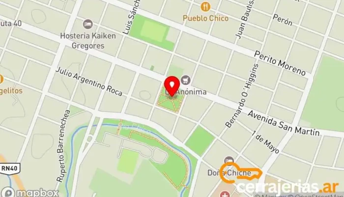 mapa de Gdor. Gregores  en Gdor. Gregores
