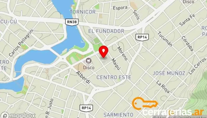 mapa de Guarda equipaje Envío y encomiendas Oficinas de empresa en Villa Carlos Paz