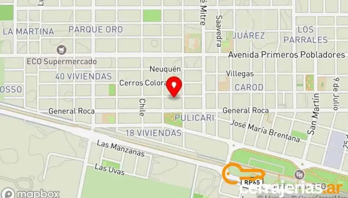 mapa de Herreria Epulef Herrero en Gral. Fernandez Oro