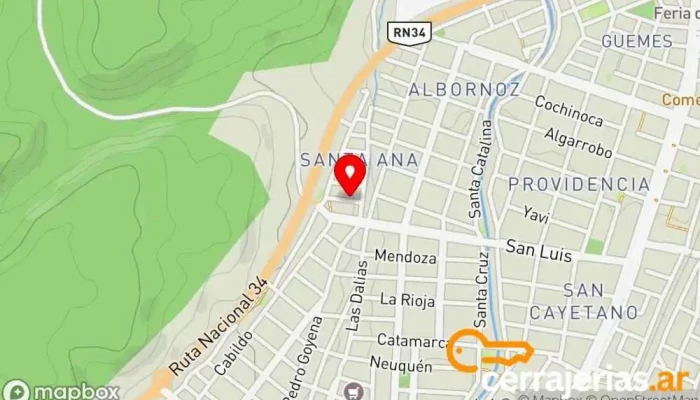 mapa de Herrería Hugo Bruno Soldador en San Pedro de Jujuy