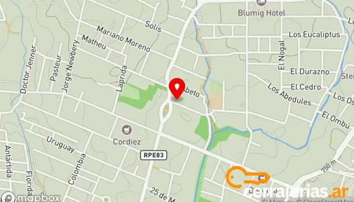 mapa de Herreria Upa Herrero en Villa Gral. Belgrano
