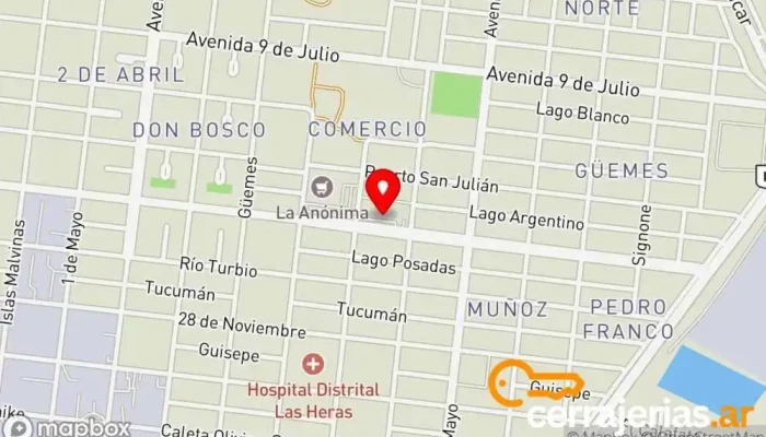 mapa de HiperTehuelche - Las Heras Tienda de materiales para la construcción en Las Heras