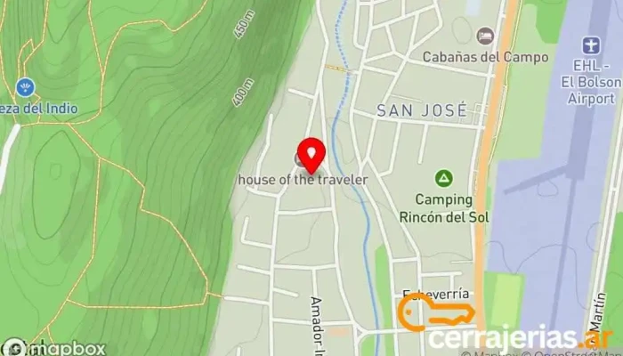 mapa de Hostel La Casa del Viajero Albergue en El Bolsón