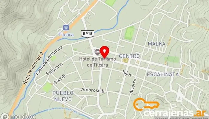 mapa de Hosteria la Celestina Hotel, Bed & Breakfast en Tilcara