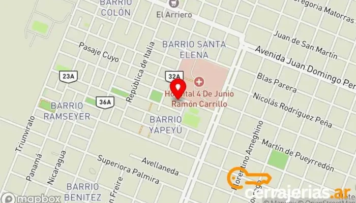 mapa de IES Juan Mantovani Escuela comunitaria en Sáenz Peña