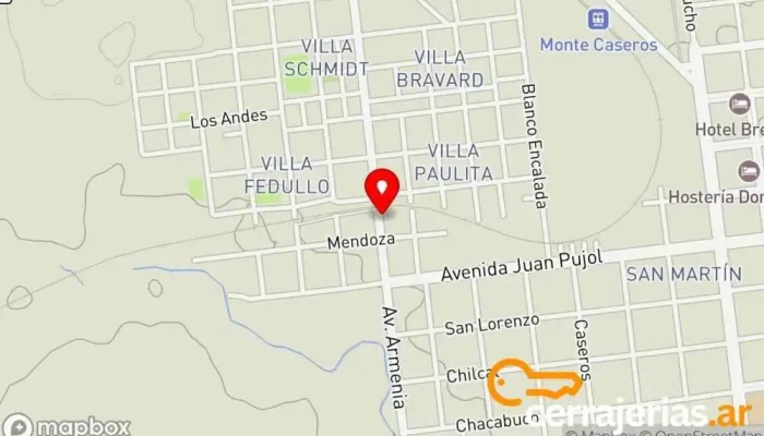 mapa de Iglesia Puerta del cielo Iglesia cristiana en Monte Caseros