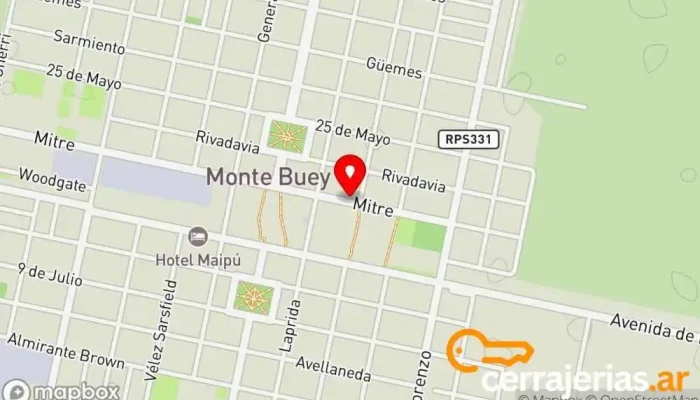 mapa de Iglesia puerta del cielo Iglesia en Monte Buey