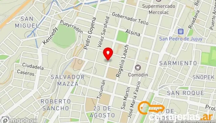 mapa de Iglesia Puertas Del Cielo Ministerio Institución religiosa en San Pedro de Jujuy