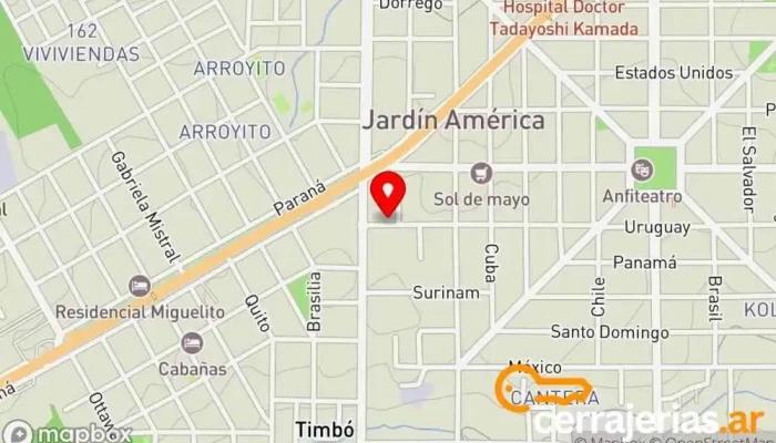 mapa de Indual Aberturas Proveedor de aluminio, Tienda de cristales en Jardín America