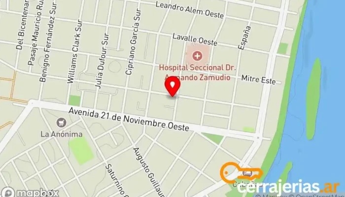 mapa de Indumentaria Puerta De Lias Tienda de ropa en Cmte. Luis Piedrabuena