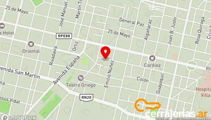 mapa de Industrias Gardini S.A. Establecimiento de venta de madera en Villa Dolores