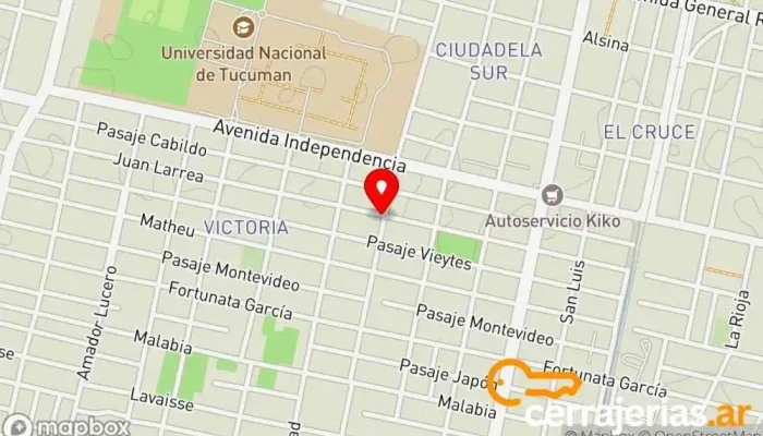 mapa de JAL ALUMINIO Carpintero en San Miguel de Tucumán
