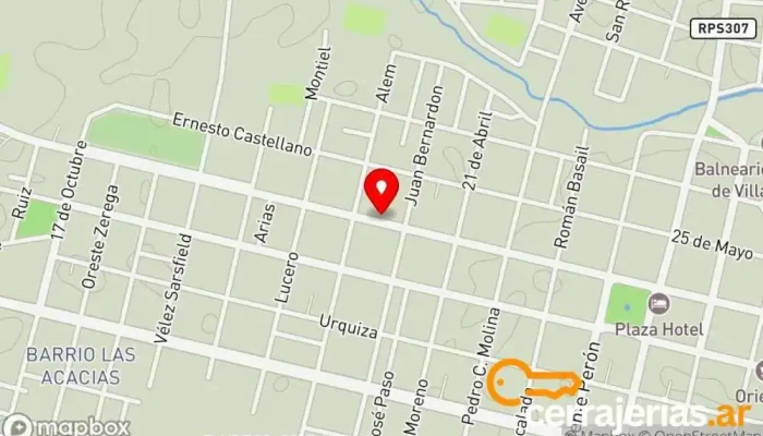 mapa de Jorge Amaya Herrería Herrero, Carpintería, Taller de metalurgia, Soldador, Carpintero en Villa Dolores