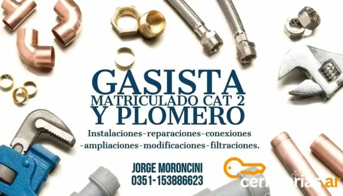 Jorge Moroncini - Plomero Gasista Matriculado (cat 2) - Alta Gracia