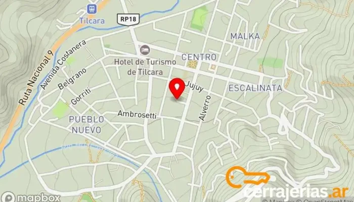 mapa de La Casa de la Abuela Hospedaje en Tilcara Alojamiento en Tilcara