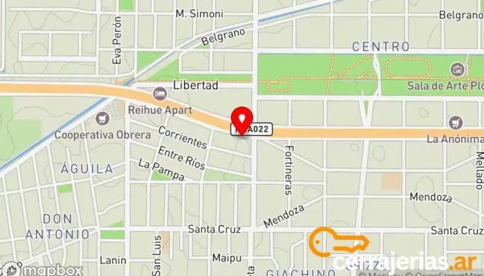 mapa de LA CASA DE LAS ABERTURAS Ventana de aluminio, Proveedor de puertas en Plottier