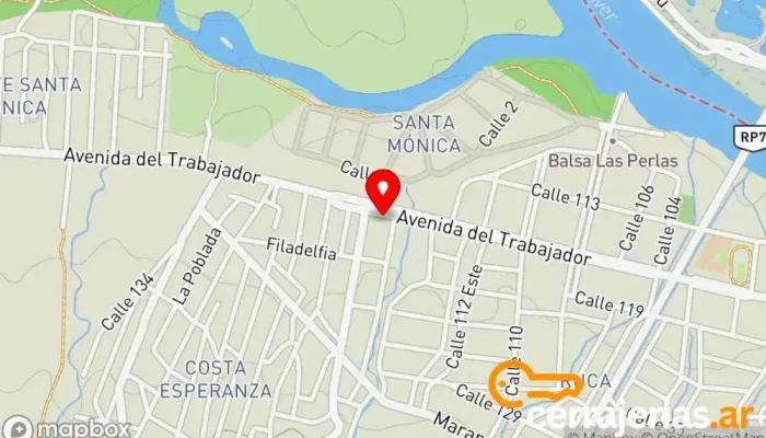 mapa de La Perla Aberturas en Aluminio y Vidrio Carpintería en Las Perlas