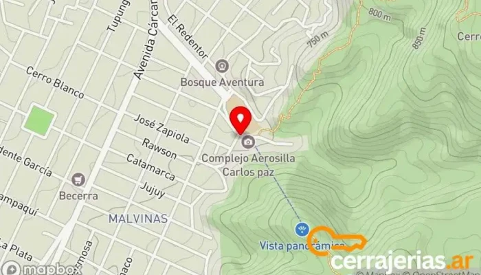 mapa de La porteña Artesanía en Villa Carlos Paz