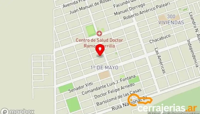 mapa de Las Malvinas Cerrajeria Cerrajero en Clorinda