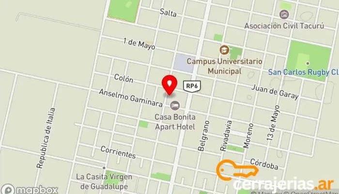 mapa de Las Marias Amoblamientos SRL Tienda de artículos para el hogar en San Carlos Centro