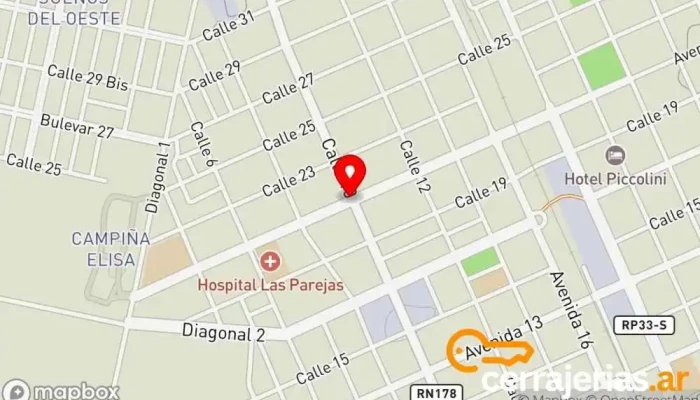 mapa de Las Parejas  en Las Parejas