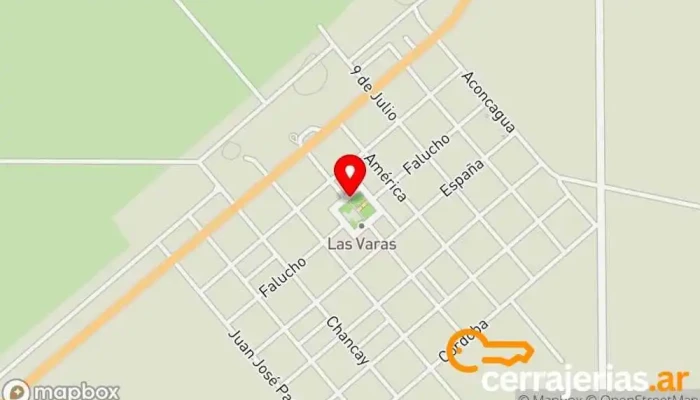 mapa de Las Varas  en Las Varas