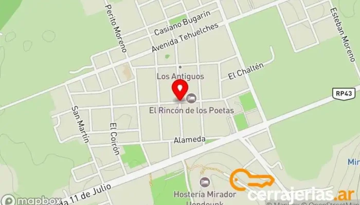 mapa de Los Antiguos  en Los Antiguos