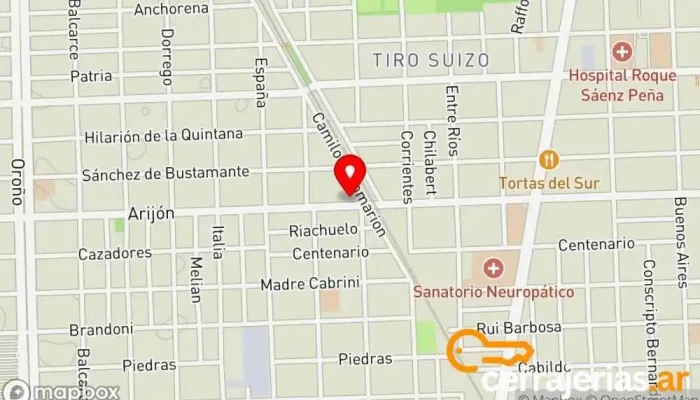 mapa de Los cristales Tienda de artículos de cristal, Proveedor de puertas, Taller de instalación de puertas y ventanas en Rosario