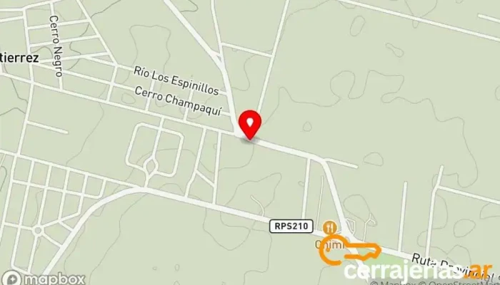 mapa de Maderas Monteverde Establecimiento de venta de madera en Villa Gral. Belgrano