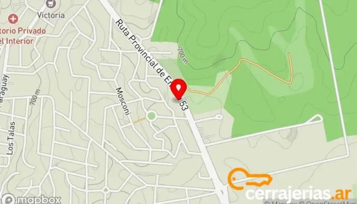 mapa de MADERERA CEBALLOS Suc Rio Ceballos Ruta E53 Establecimiento de venta de madera en Río Ceballos