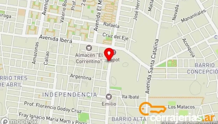 mapa de Maderera LA CANDELARIA Establecimiento de venta de madera en Corrientes