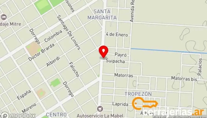 mapa de Maderera Madetech Fábrica de puertas en Gálvez