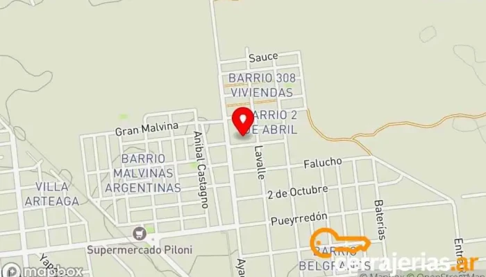 mapa de Maderera Serradori Establecimiento de venta de madera en Monte Caseros