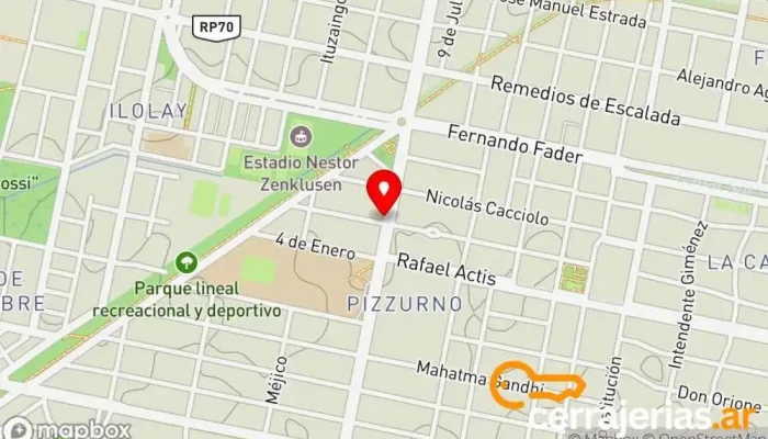 mapa de Mensajeria IL Postino Serv. de Correspondencia Puerta A Puer  en Rafaela