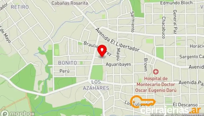 mapa de Metalúrgica N.A. Taller de metalurgia en Montecarlo
