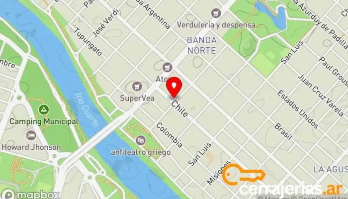 mapa de MH Portones & Automatizaciones Fábrica de puertas en Río Cuarto