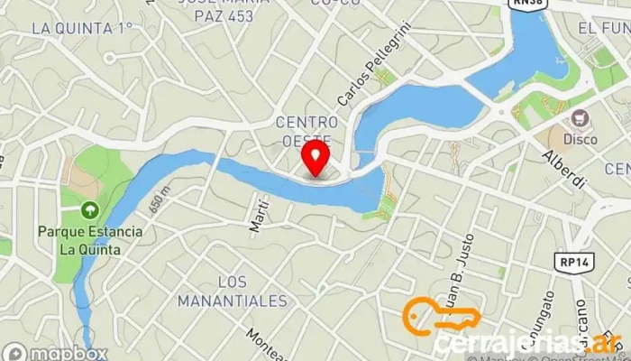 mapa de Minimarket de Puerta Tienda de alimentación en Villa Carlos Paz
